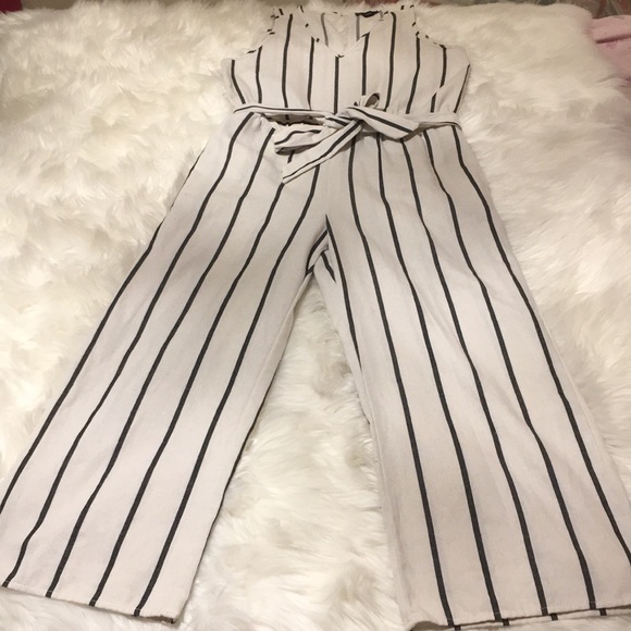 Anthropologie | Drew Black/White Stripes Jumpsuit - Picture 3 of 16